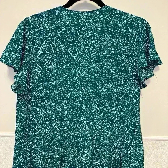 NWT! Zesica Teal Floral Wrap Dress with Ruffles Size M - Picture 7 of 10